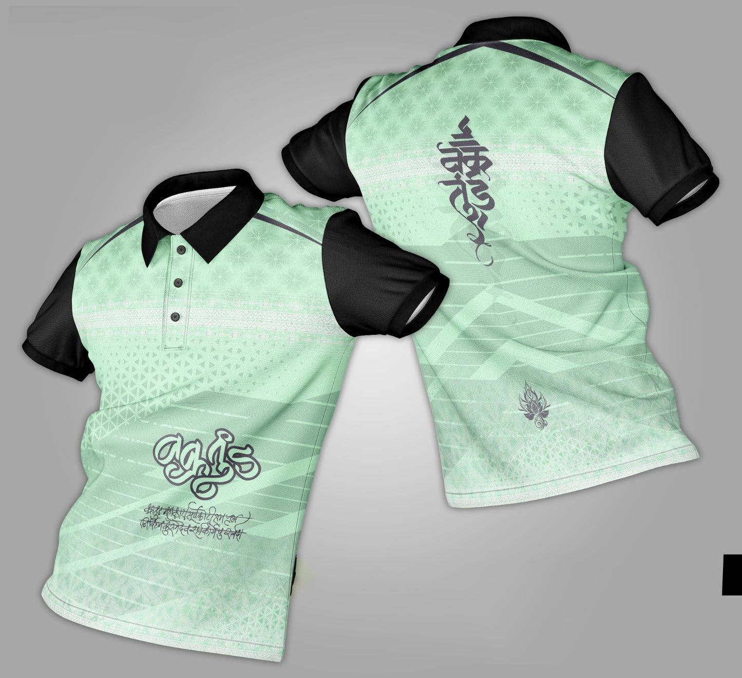 Ganpati Printed Fabric Collar T-Shirt 048