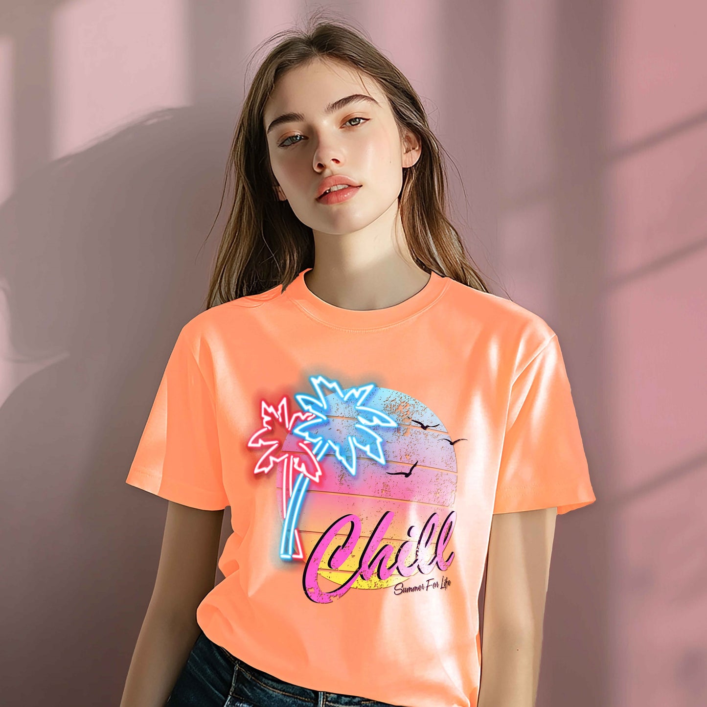 Women Cotton Tshirt - Chill Summer