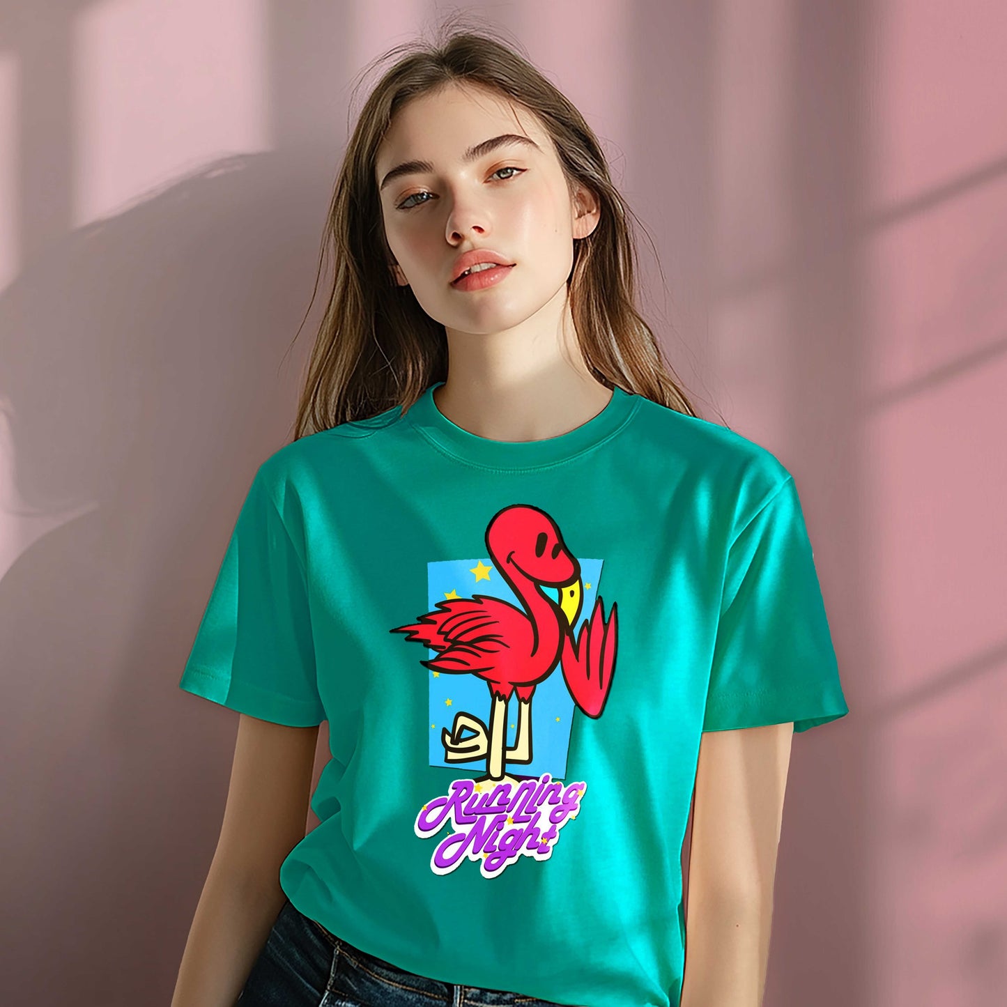 Women Cotton Tshirt - Running Night