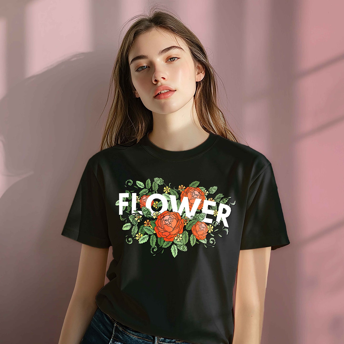 Women Cotton Tshirt - Flowers