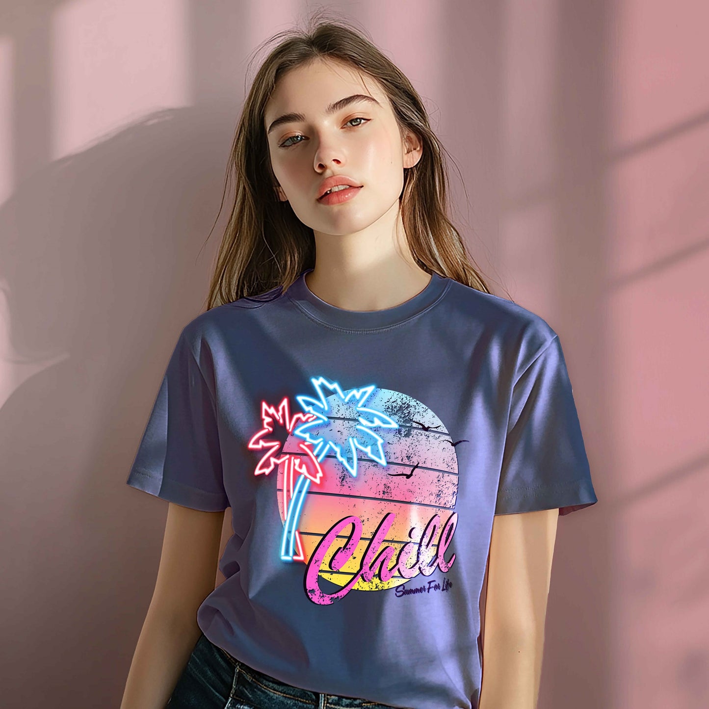 Women Cotton Tshirt - Chill Summer