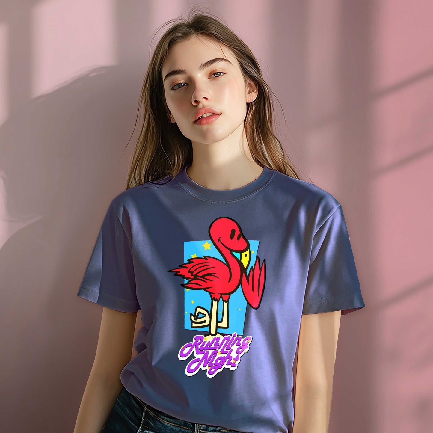 Women Cotton Tshirt - Running Night