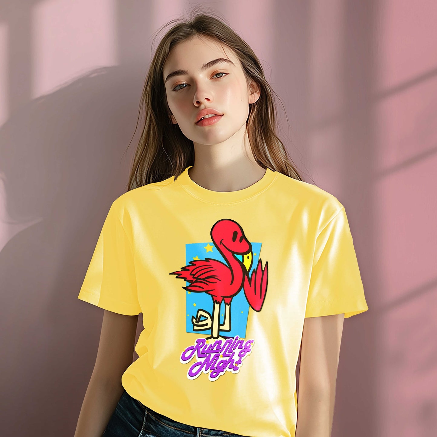 Women Cotton Tshirt - Running Night