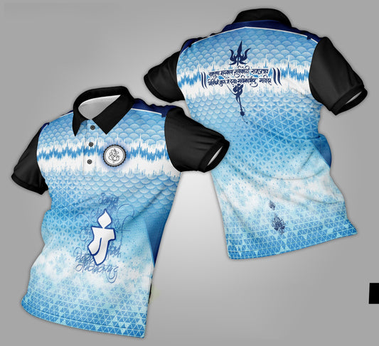Ganpati Printed Fabric Collar T-Shirt 020