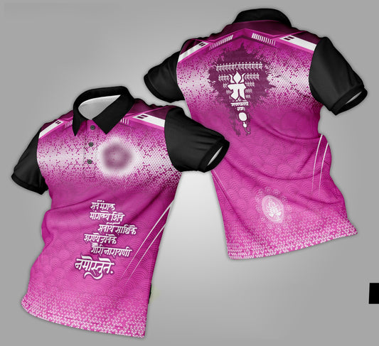Ganpati Printed Fabric Collar T-Shirt 026