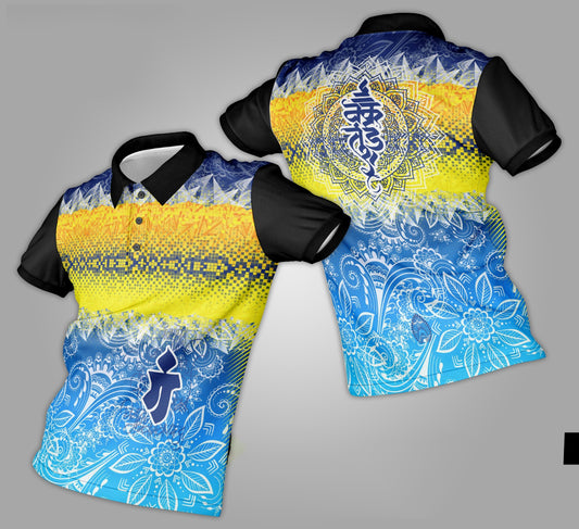 Ganpati Printed Fabric Collar T-Shirt 028