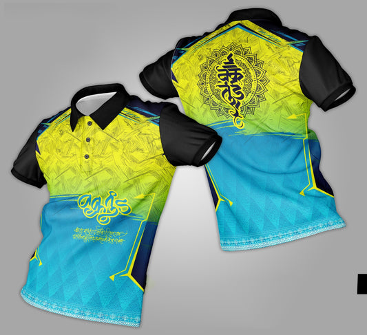 Ganpati Printed Fabric Collar T-Shirt 047