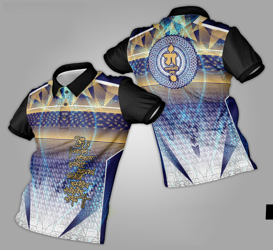 Ganpati Printed Fabric Collar T-Shirt 070
