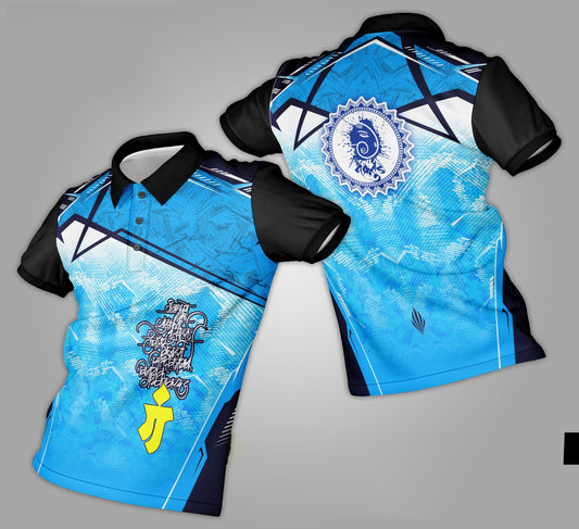 Ganpati Printed Fabric Collar T-Shirt 075
