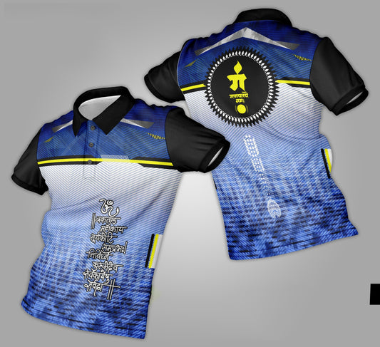 Ganpati Printed Fabric Collar T-Shirt 078
