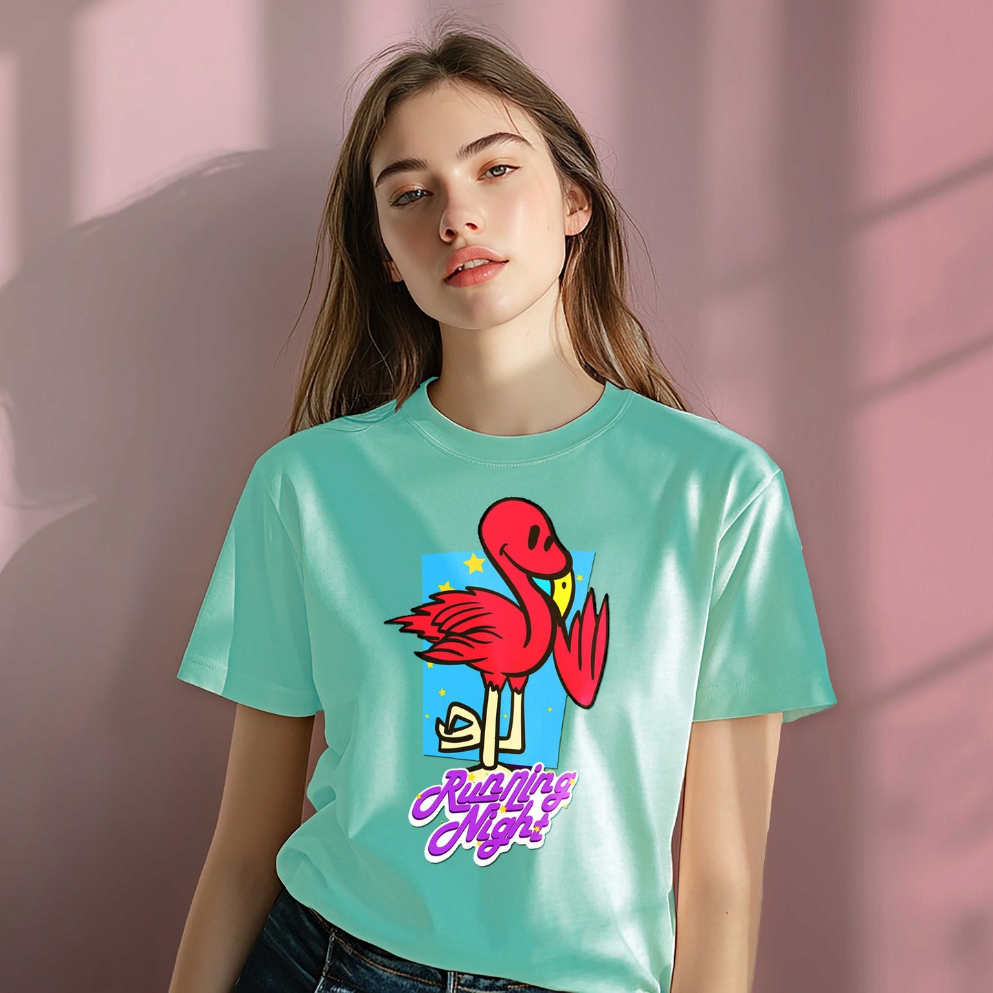 Women Cotton Tshirt - Running Night