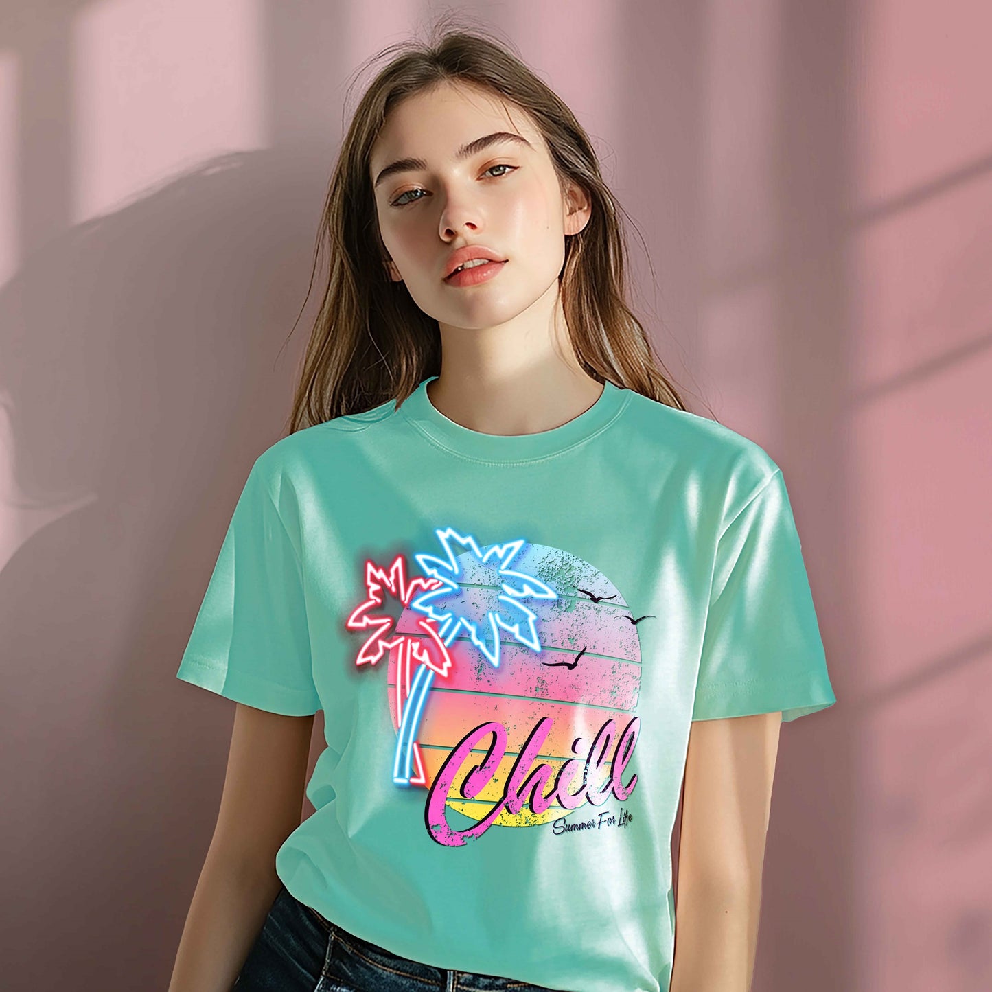 Women Cotton Tshirt - Chill Summer