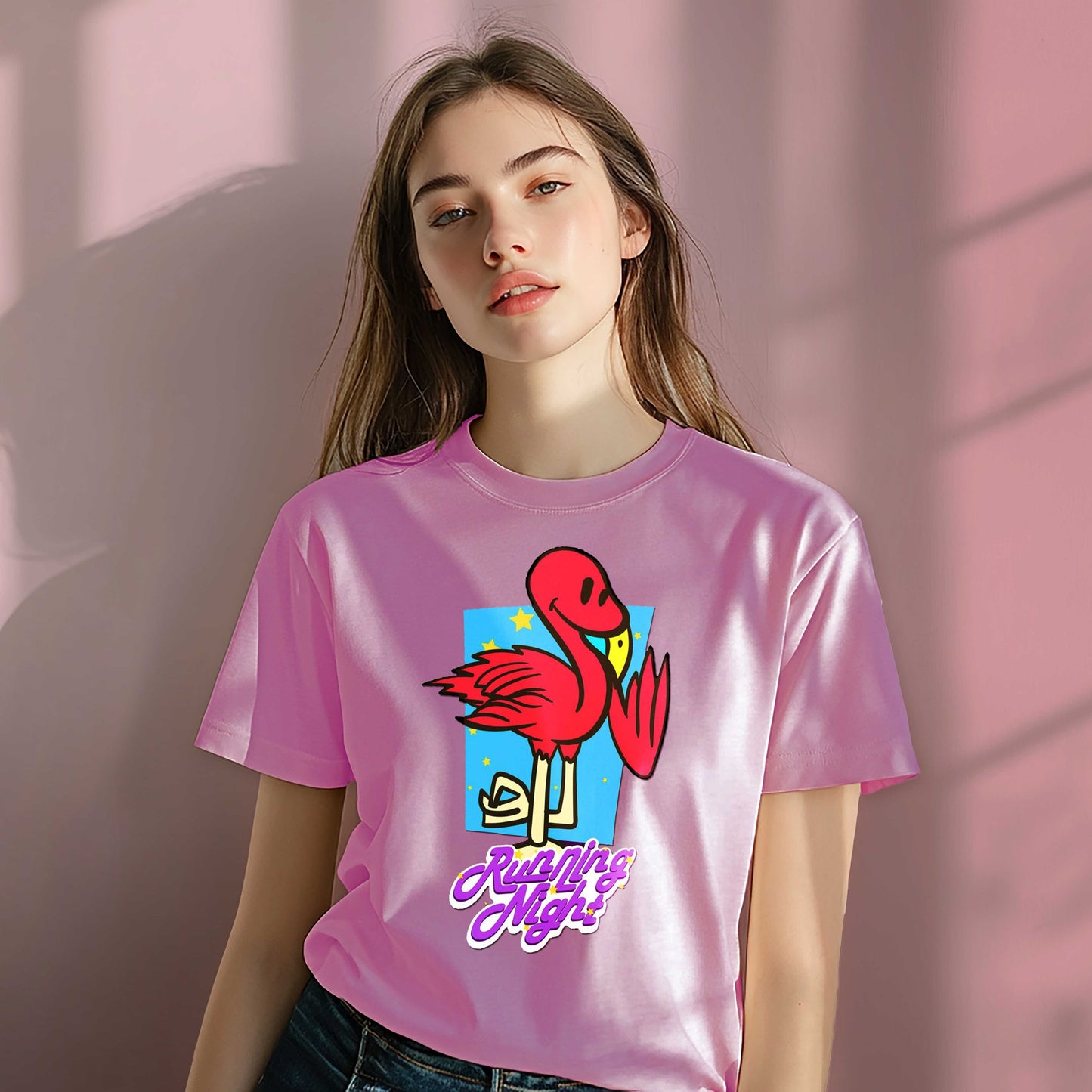 Women Cotton Tshirt - Running Night