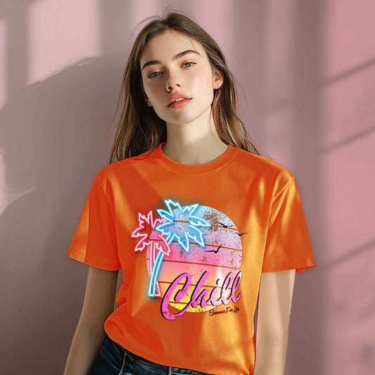 Women Cotton Tshirt - Chill Summer