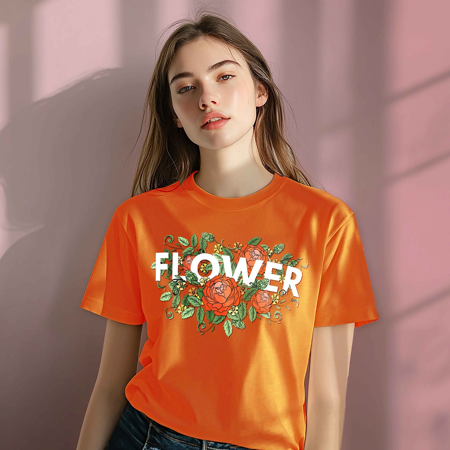 Women Cotton Tshirt - Flowers