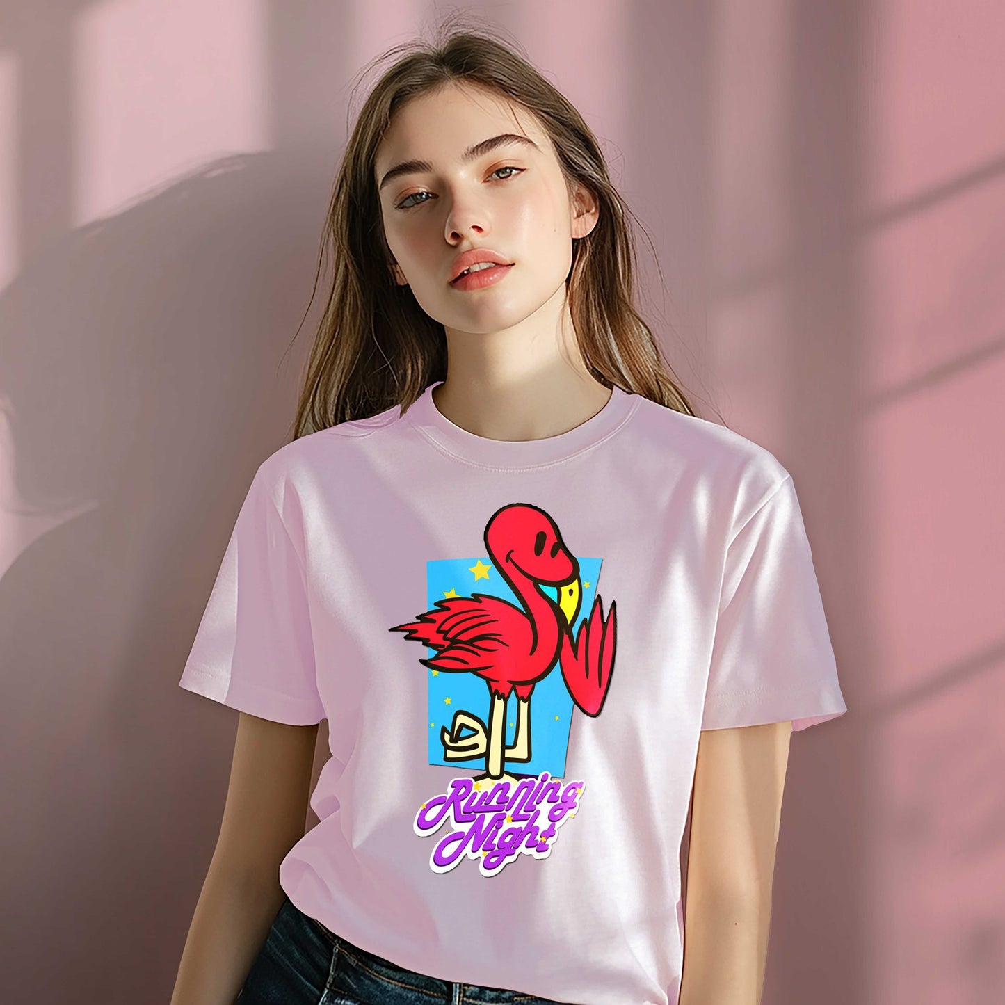 Women Cotton Tshirt - Running Night