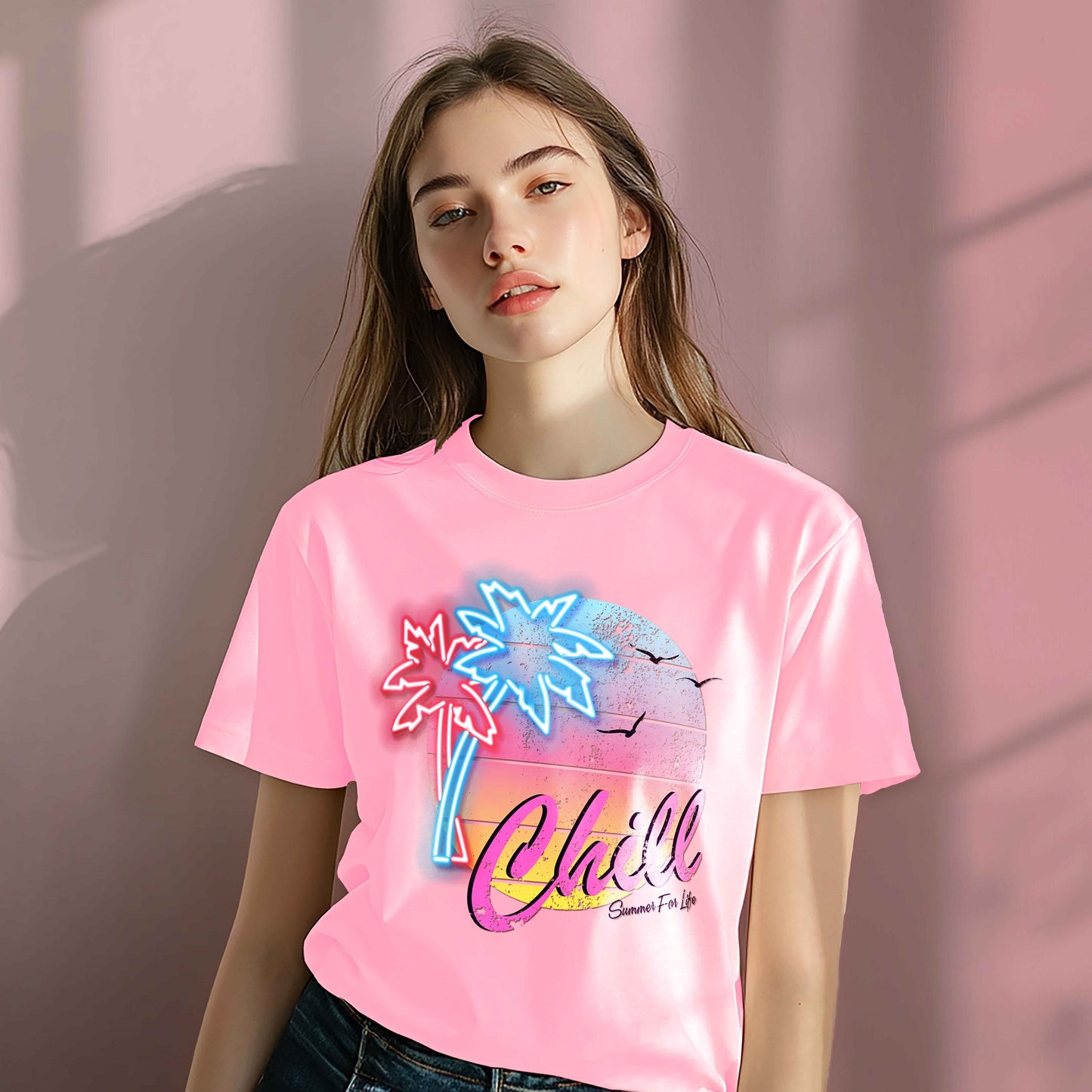 Women Cotton Tshirt - Chill Summer