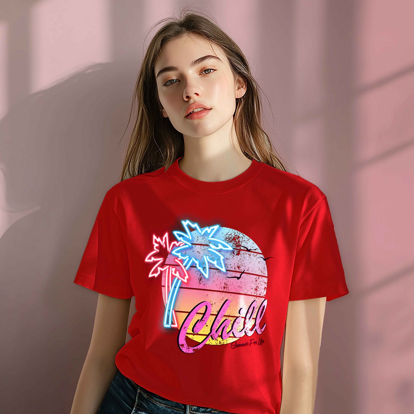 Women Cotton Tshirt - Chill Summer