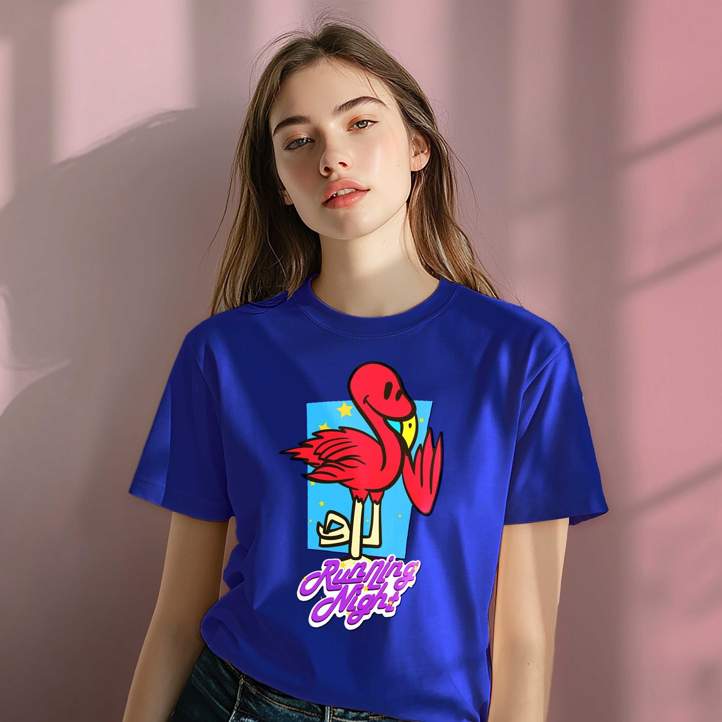 Women Cotton Tshirt - Running Night