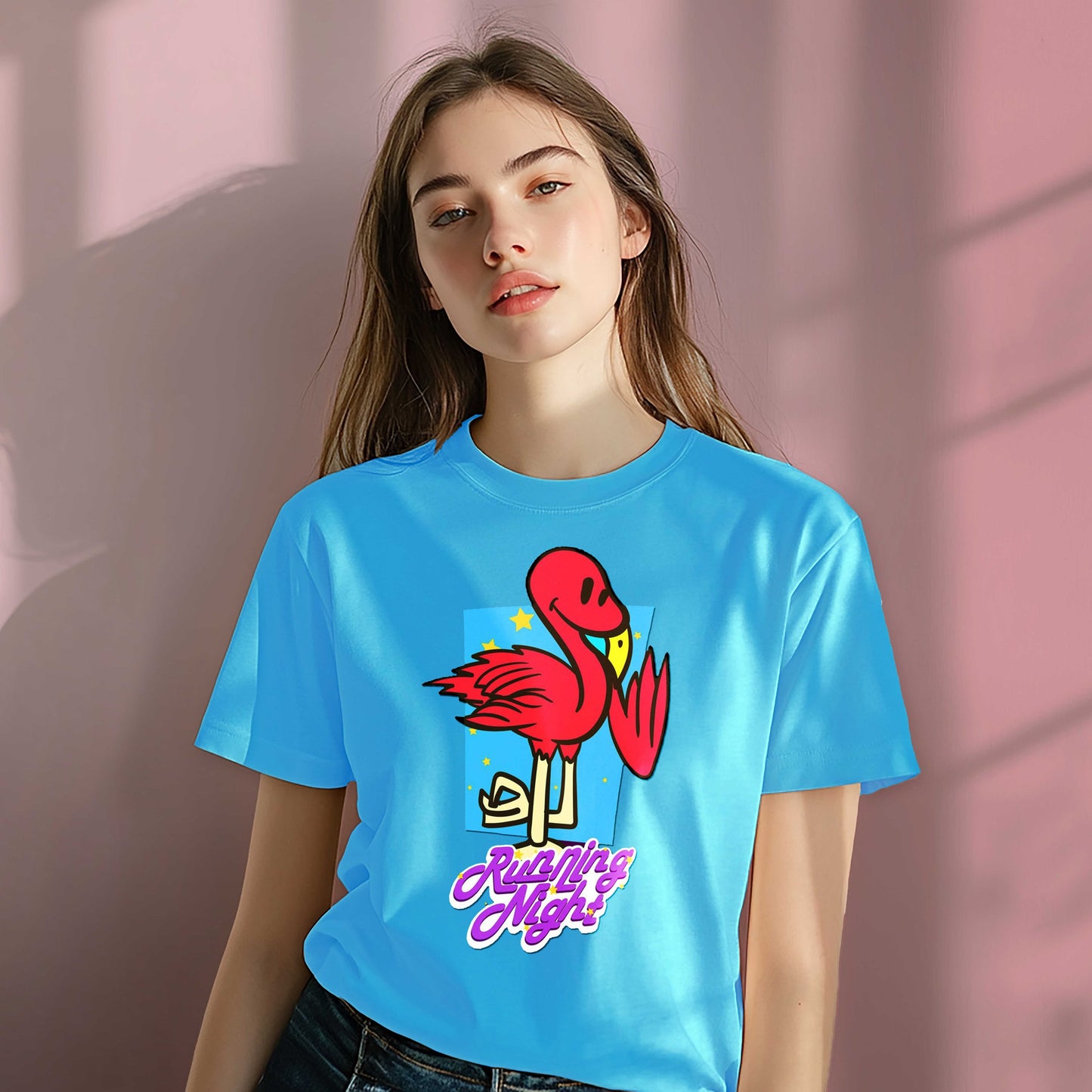 Women Cotton Tshirt - Running Night