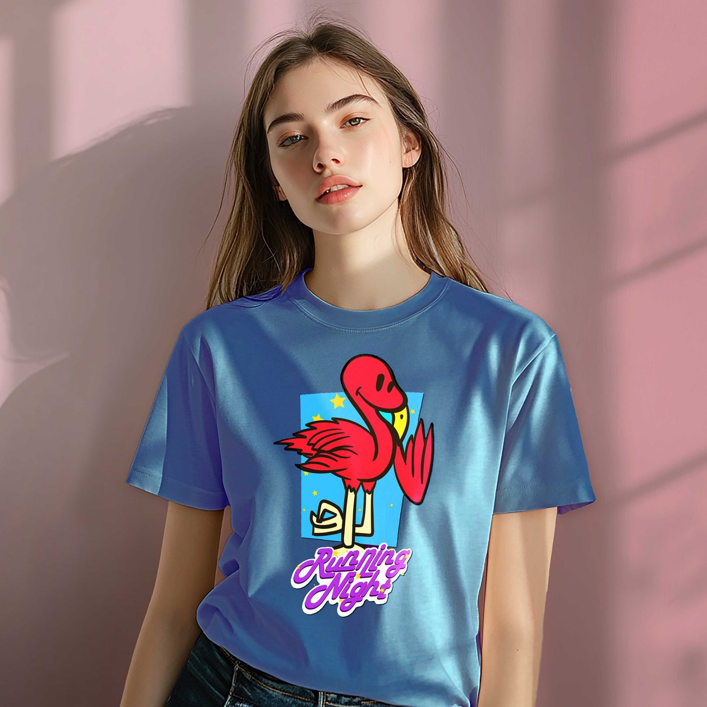 Women Cotton Tshirt - Running Night