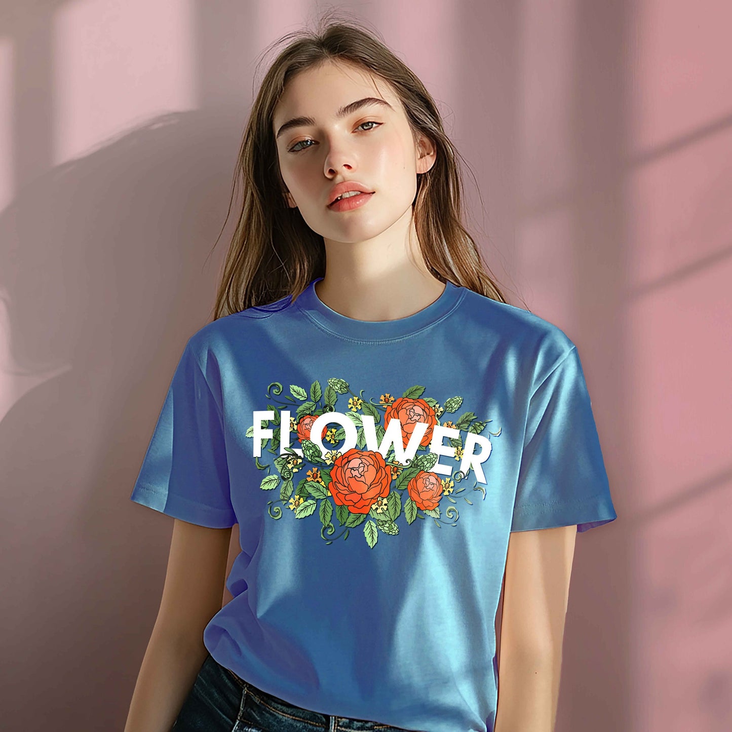 Women Cotton Tshirt - Flowers