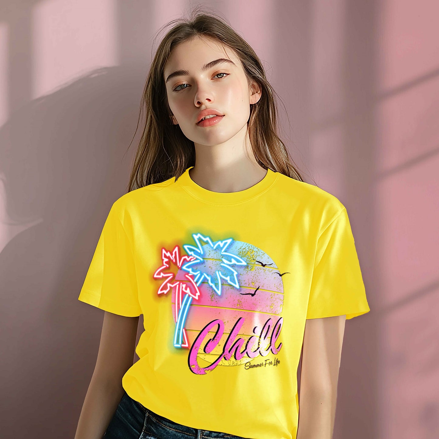 Women Cotton Tshirt - Chill Summer
