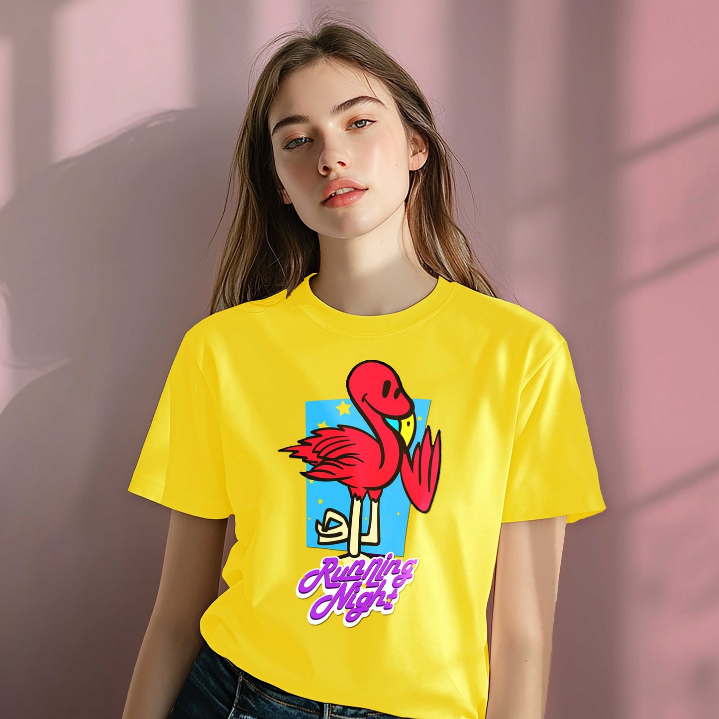 Women Cotton Tshirt - Running Night