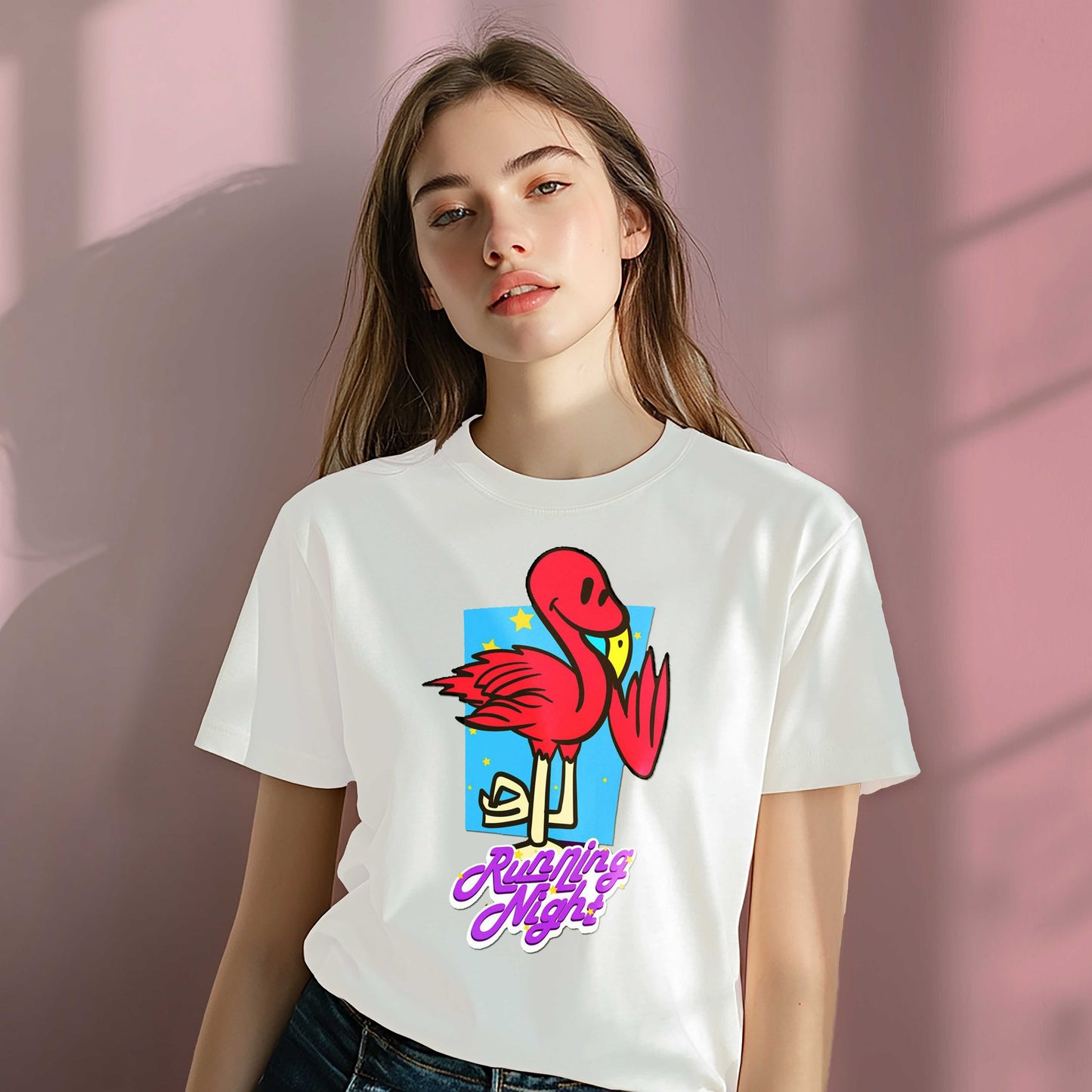 Women Cotton Tshirt - Running Night